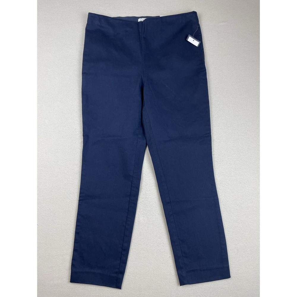 Charter Club Womens Blue Chelsea Crop Pants Size 10 Slimming NWT Pull On Elastic
